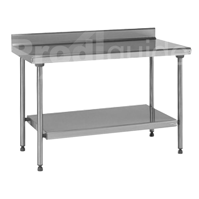 Table Inox avec Dosseret et Etagère - P 600 mm - L 1200 mm - Fourniresto